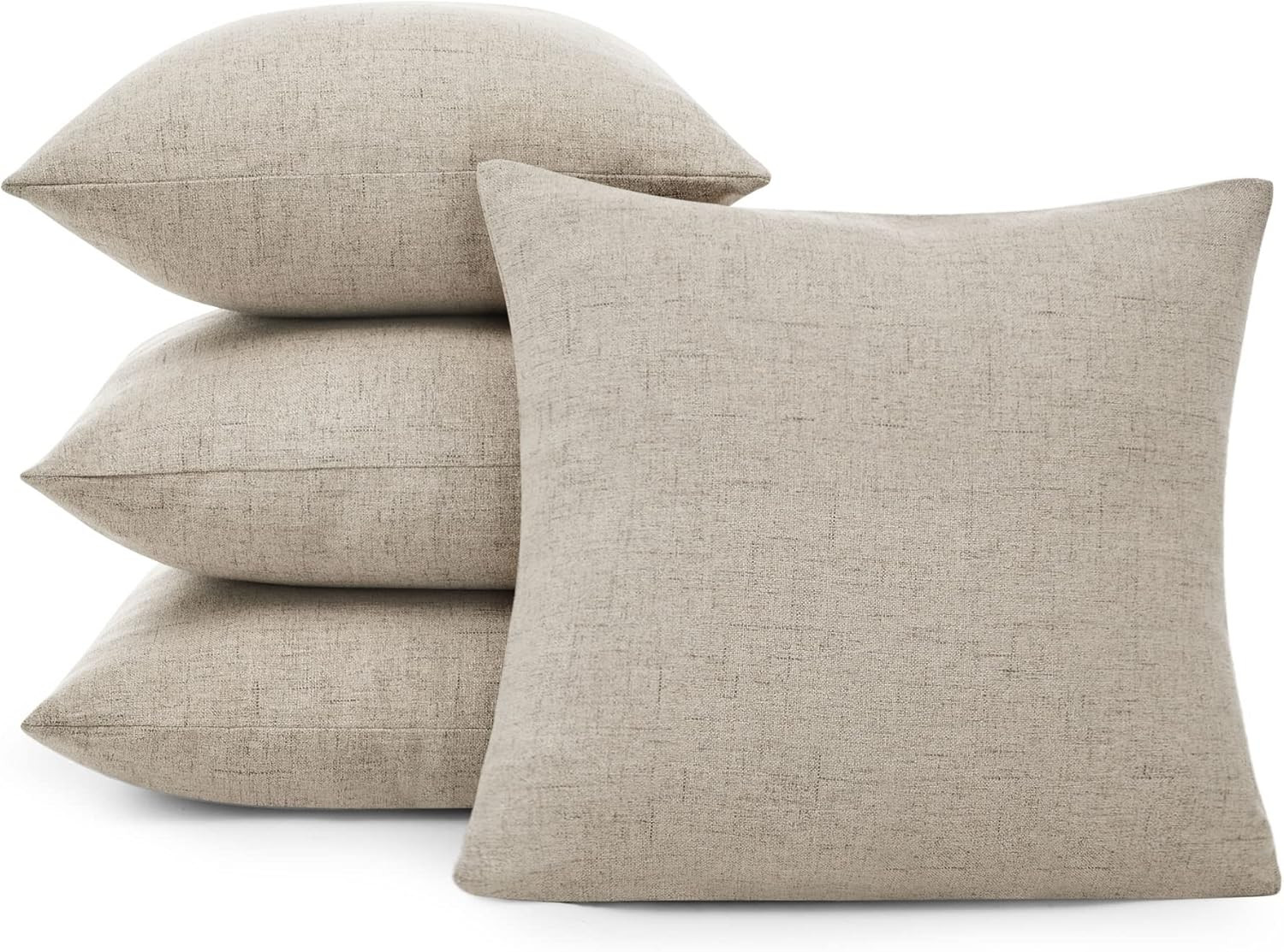 Deconovo Taupe Pillow Covers 16x16 Inch, Throw Cushion Covers, Faux Linen Pillow Case Covers for ... | Amazon (US)