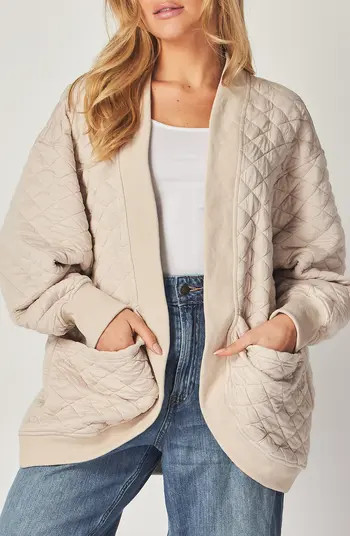 Quilted Cotton Blend Cardigan Sweatshirt | Nordstrom Rack