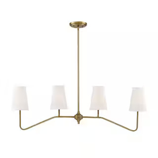 4-Light Natural Brass Chandelier | The Home Depot