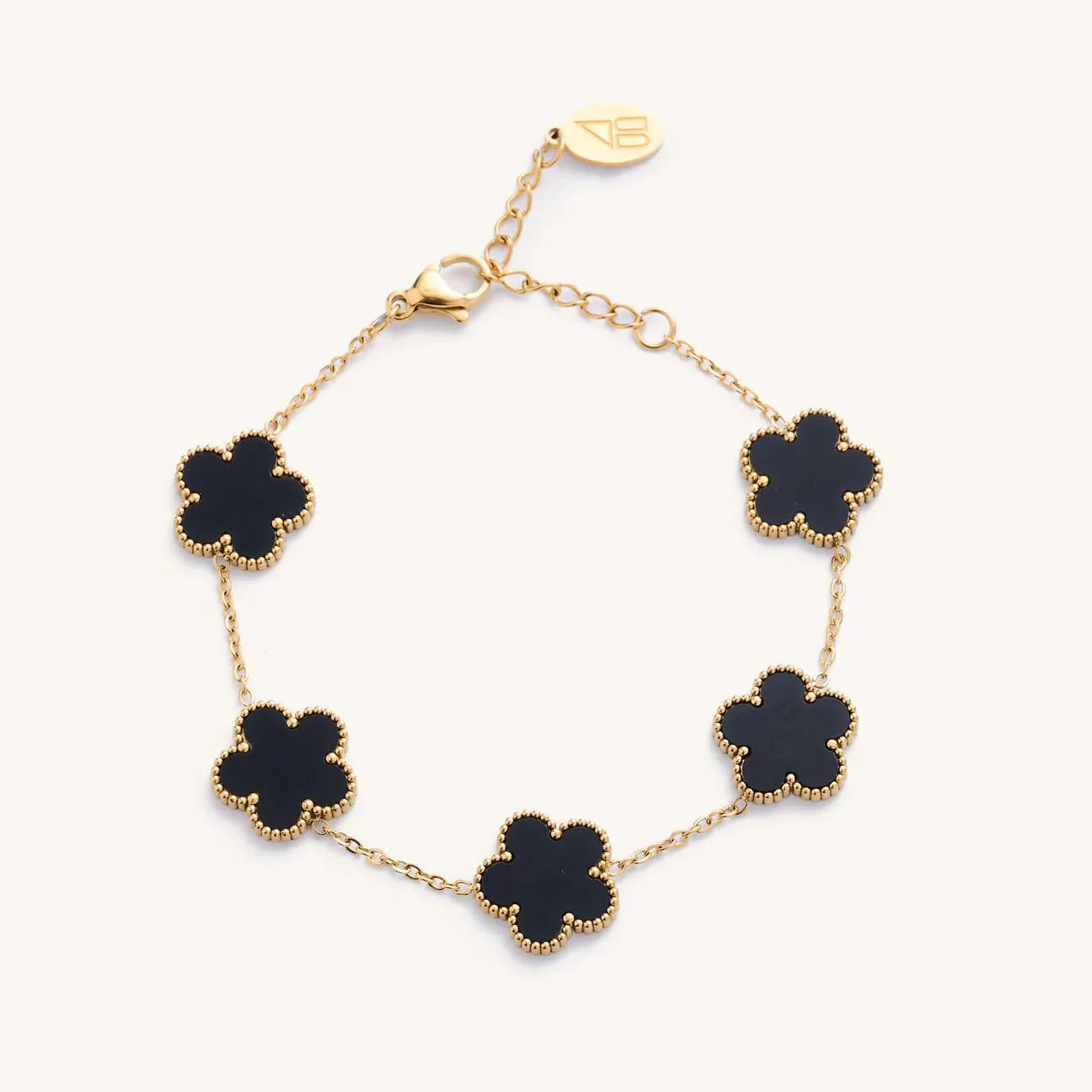 LUCKY CLOVER WATERPROOF BRACELET BLACK | Harper's Den