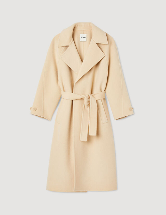 Double-breasted wool trench coat | Sandro-Paris US