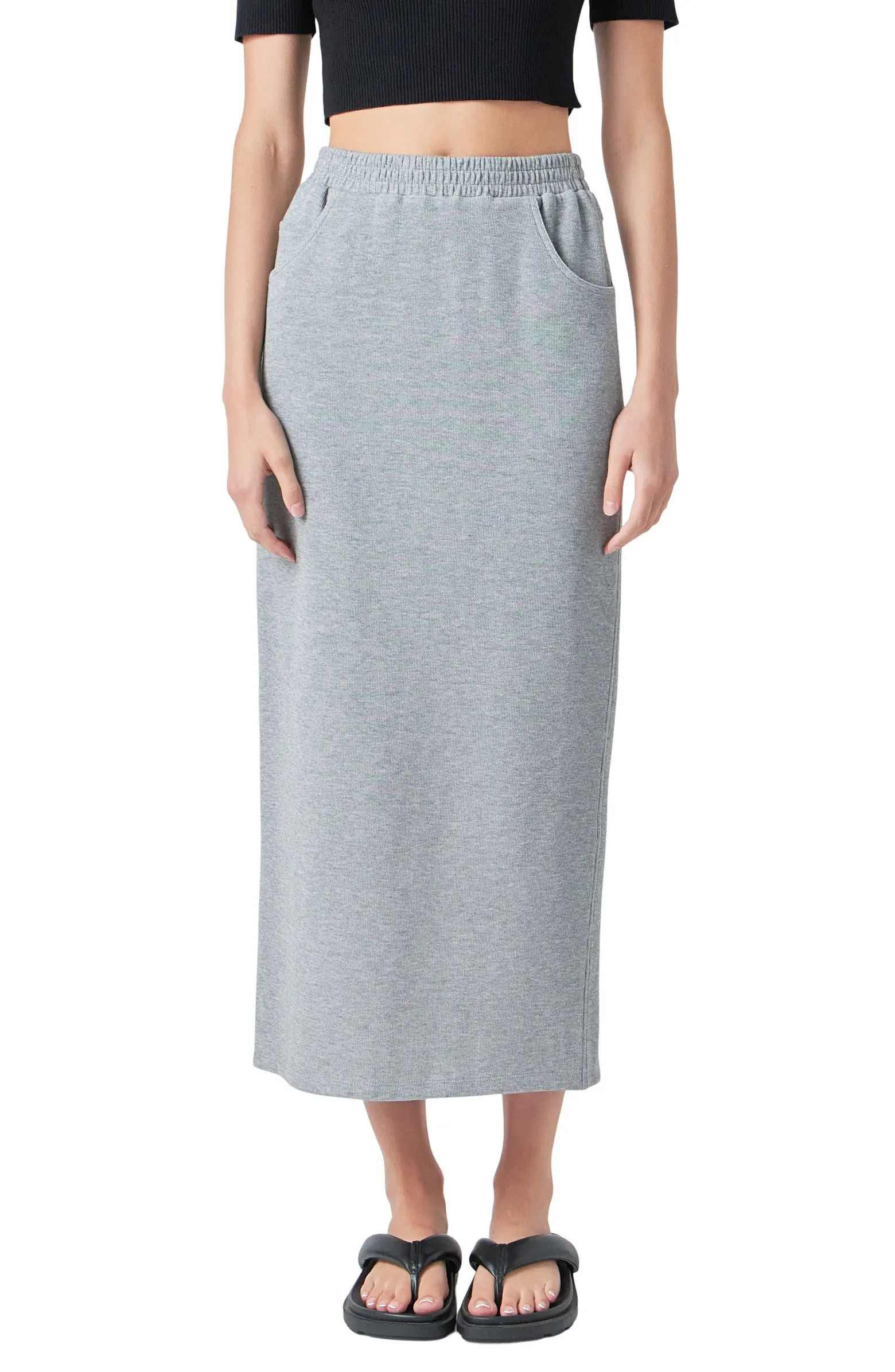 Grey Lab French Terry Maxi Skirt | Nordstrom | Nordstrom