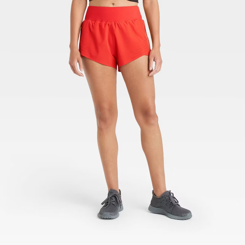 Women's Run Shorts with Liner and Back Zip Pocket 2" - JoyLab™ Bright Red L | Target