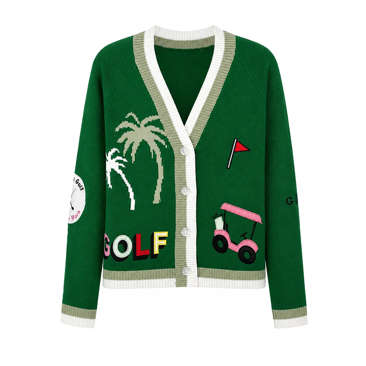 Green Golf Cardigan Sweater | Jennifer Miller | Jennifer Miller Jewelry