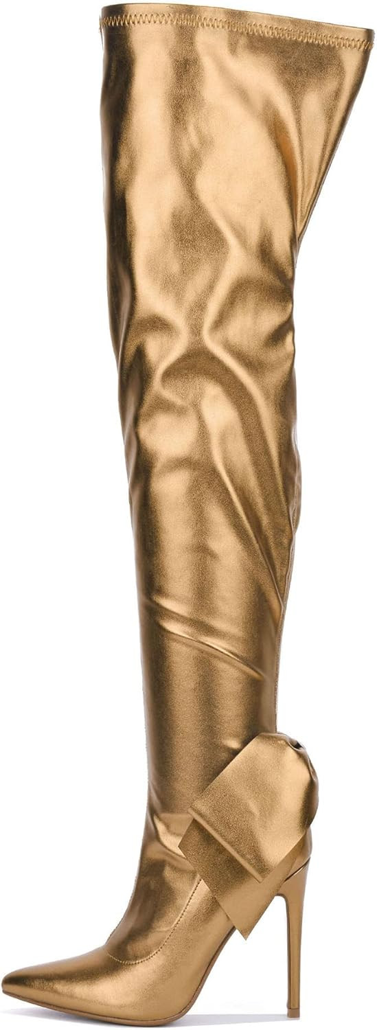 Cape Robbin Bonus Over the Knee Boots with Bow, Stiletto Pointy Toe Thigh High Fashion Dress Boot... | Amazon (US)