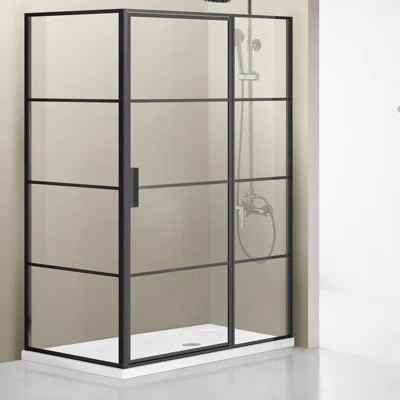 Sondrio 60" W x 76" H Rectangle Pivot Shower Enclosure Vinnova | Wayfair North America
