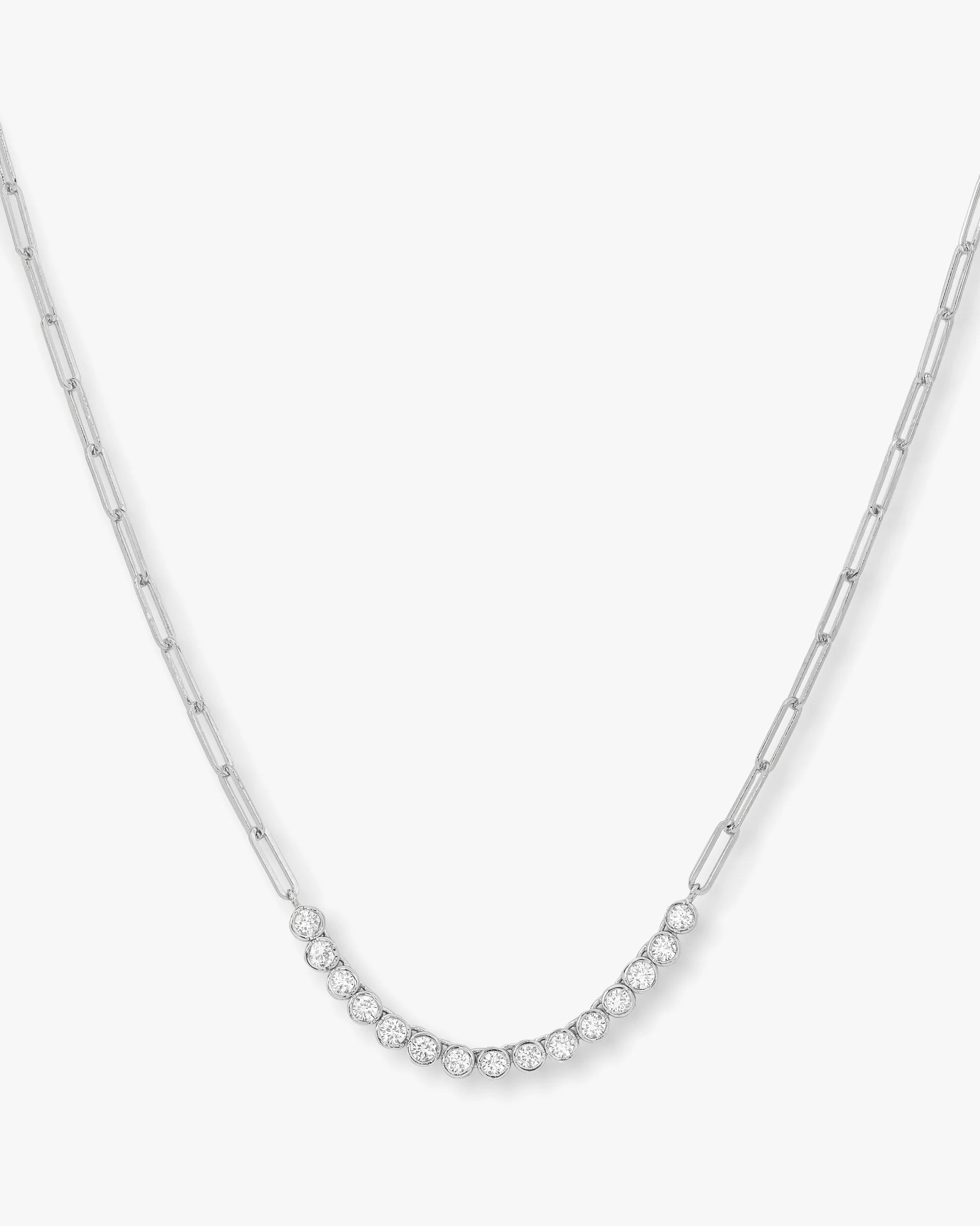 Baroness Samantha Tennis Necklace - Silver|White Diamondettes | Melinda Maria Jewelry