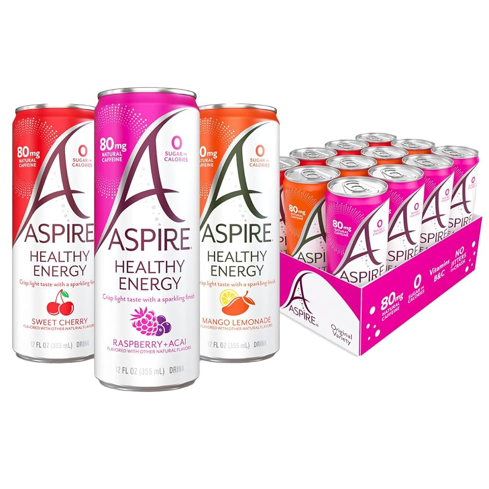 ASPIRE® Classics Variety Pack, Healthy Energy Drink 80mg Natural Caffeine, Zero Sugar No Carbs K... | Amazon (US)