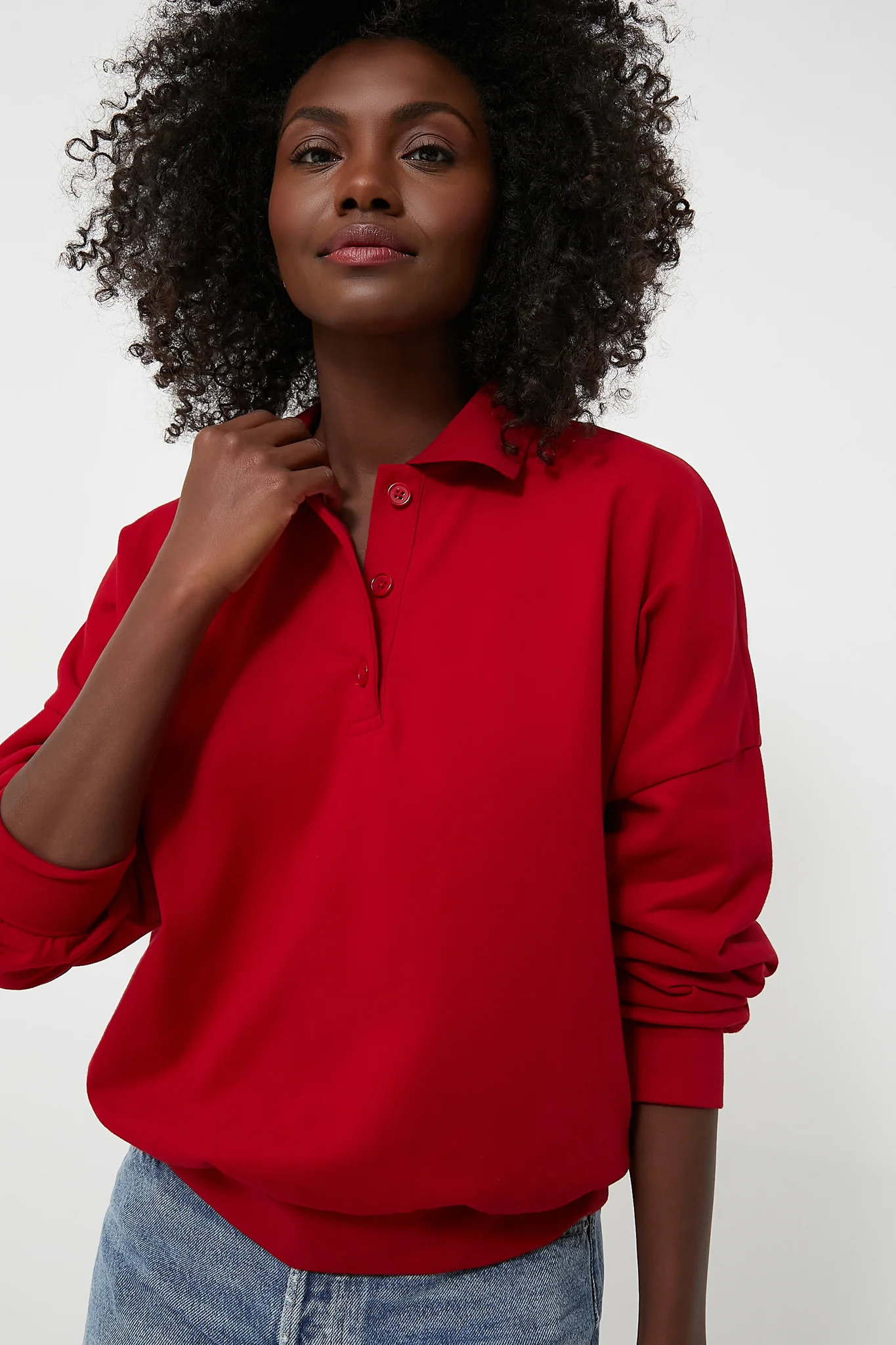 Red Bode Polo Sweatshirt | Tuckernuck (US)