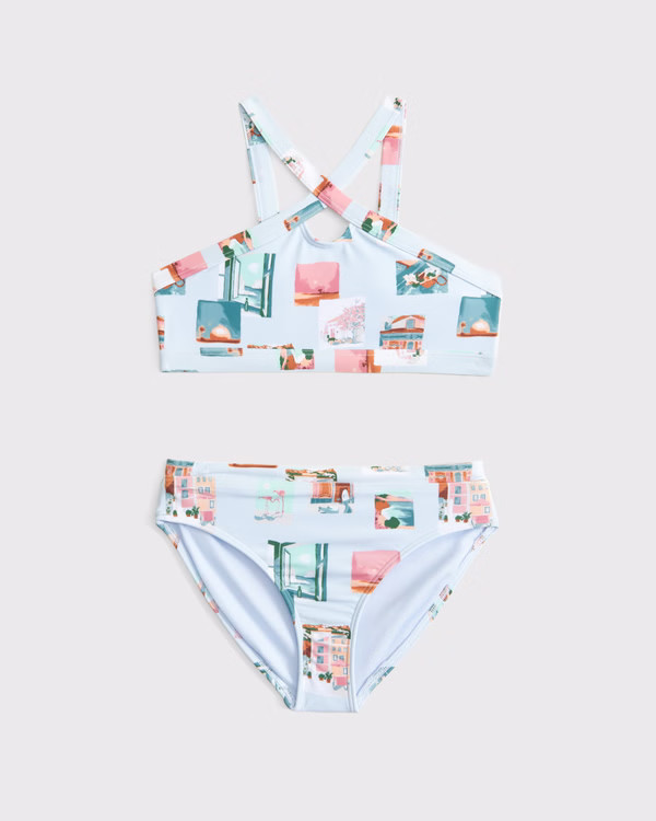 high-neck keyhole two-piece swimsuit | Abercrombie & Fitch (US)
