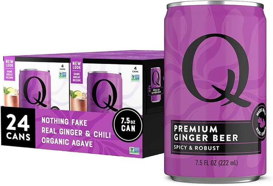 Q GINGER BEER with Real Ginger & Organic Agave - Ideal for Cocktails & Mocktails - Made with Real... | Amazon (US)