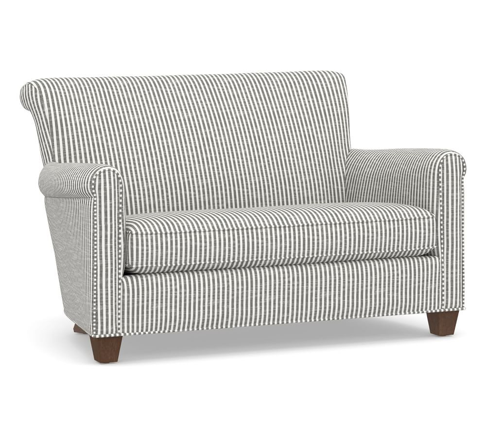 Irving Roll Arm Upholstered Settee | Pottery Barn (US)