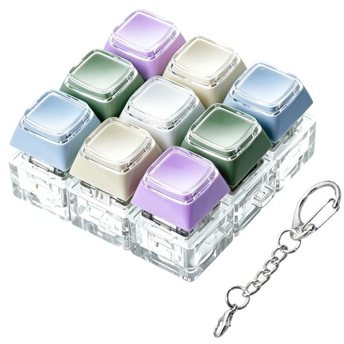 Double Layer Keycap Keyboard Fidget Toy, Keyboard Fidget Keychain 9-in-1 Keyboard Decompression Button Finger Clicker Toys, Click Buttons Fidget Toy ADHD Sensory Fidget Toy Stress Relief Gifts（Color | Amazon (US)