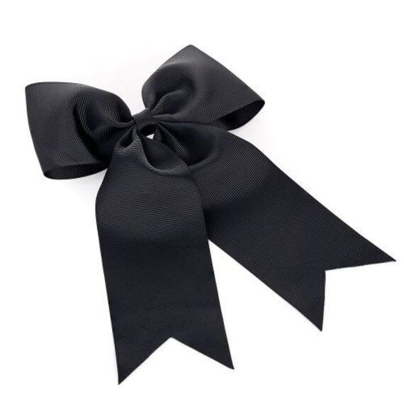 Black or Cream Barrette hair bow, hair clip, long tail hair clip, ribbon clip, two colours, cream... | Etsy (UK)