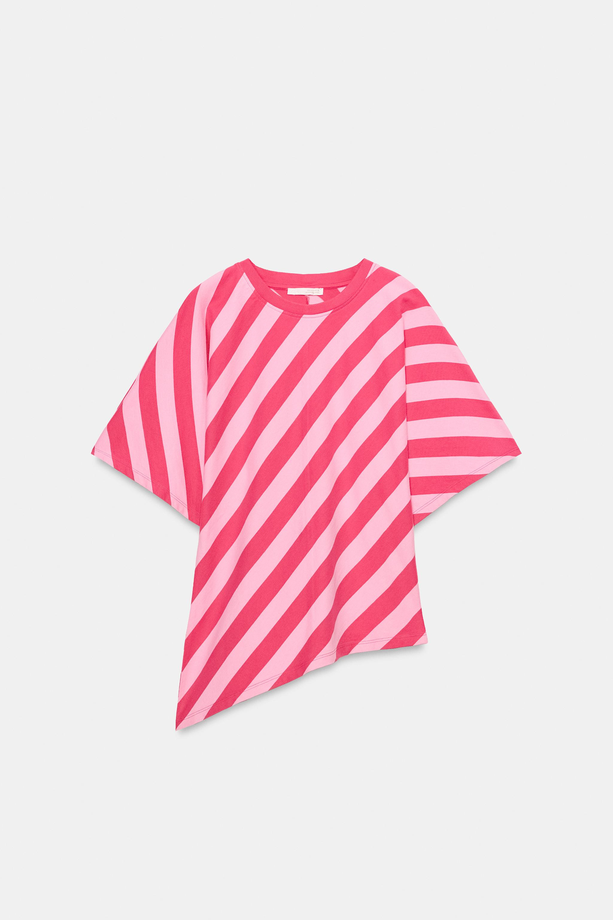 ASYMMETRIC HEM STRIPED TOP | Zara US