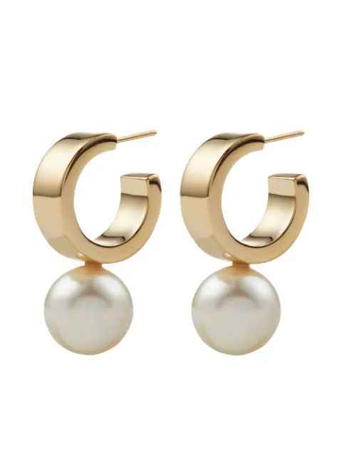 pearl-embellished hoop earrings | Farfetch (UK)