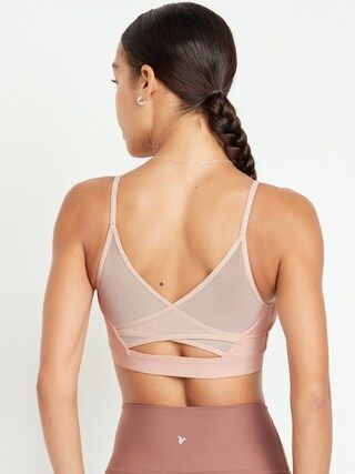 Light Support PowerSoft Mesh-Back Sports Bra | Old Navy (US)