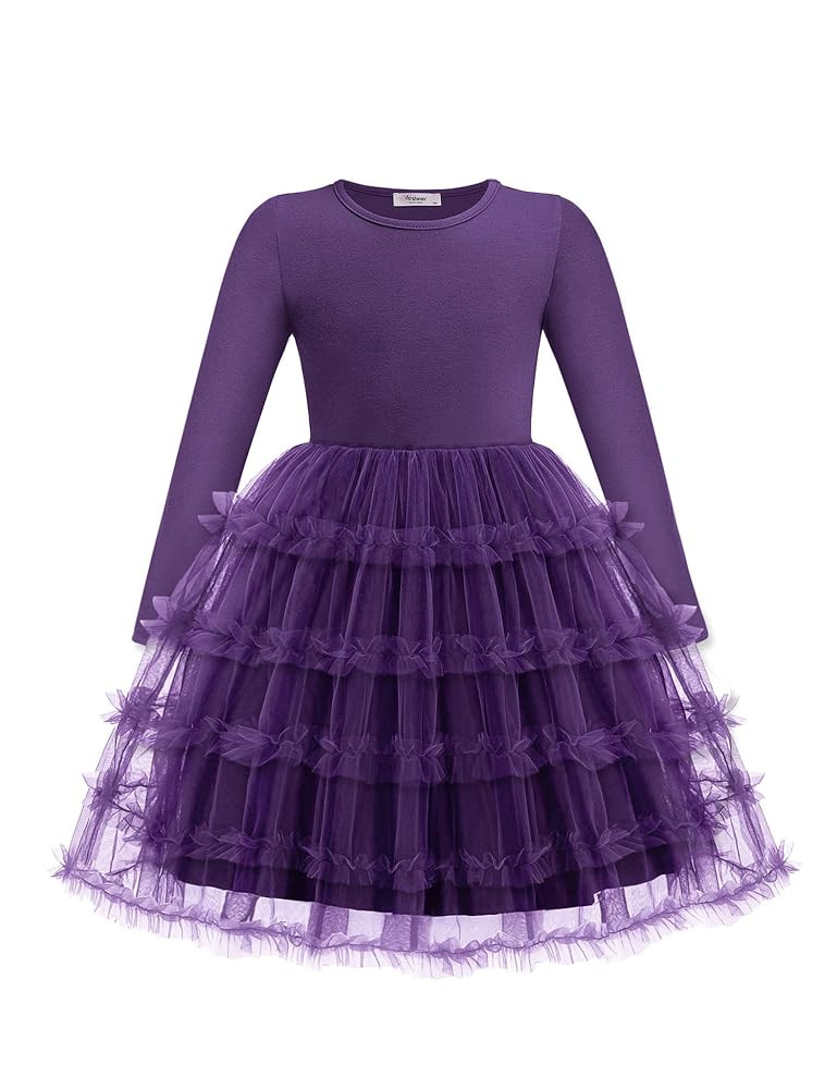 Arshiner Toddler Tutu Dress Girls Long Sleeve Fall Winter Ruffle Tiered Holiday Party Tulle Dress... | Amazon (US)