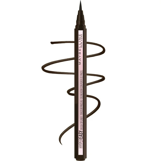 Maybelline EyeStudio Hyper Easy Liquid Eyeliner, Eye Makeup, Pitch Brown | Walmart (US)