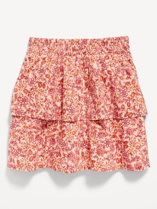 Printed Smocked Tiered Skirt for Girls | Old Navy (US)