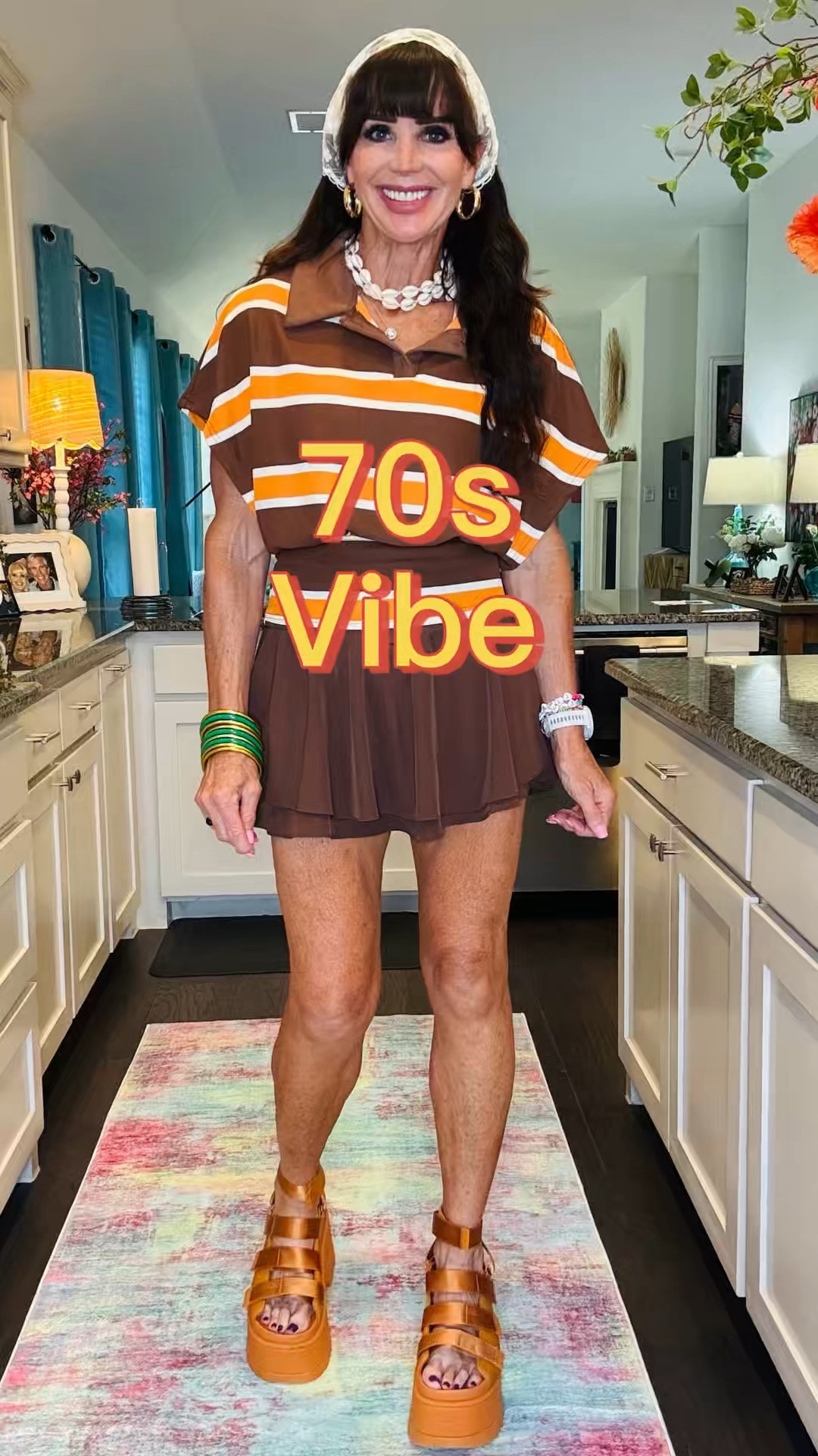 Went full send 70’s today and honestly it was pure dopamine!  💃🕺 It all started with the new lace headscarf and just went from there!  Would you wear this?

#LTKootd #LTKOver40 #LTKActive