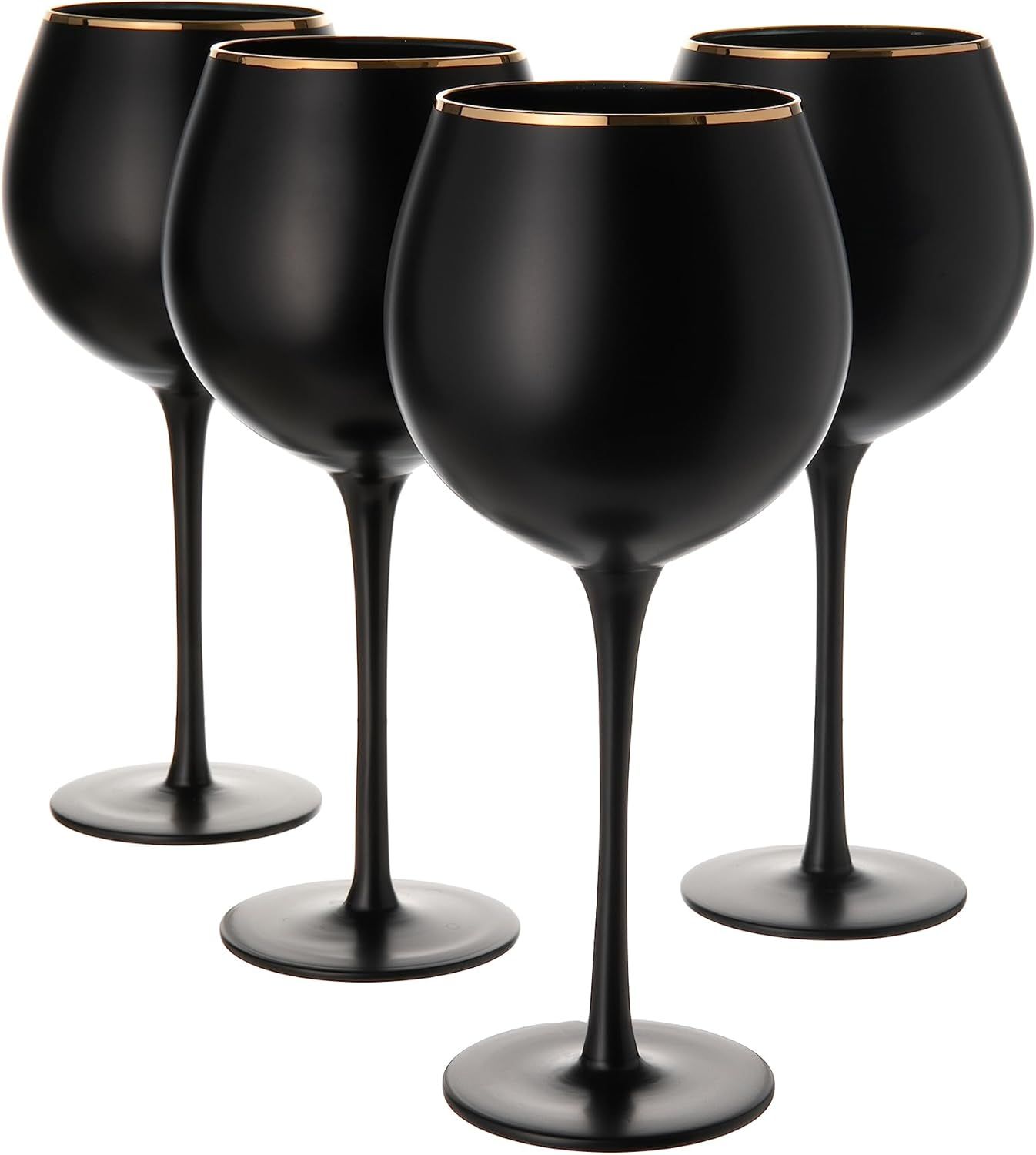 iTrusty Black and Gold Premium Wine Glasses Set of 4 Perfect for Red/White Wine, Champain, and Sp... | Amazon (US)