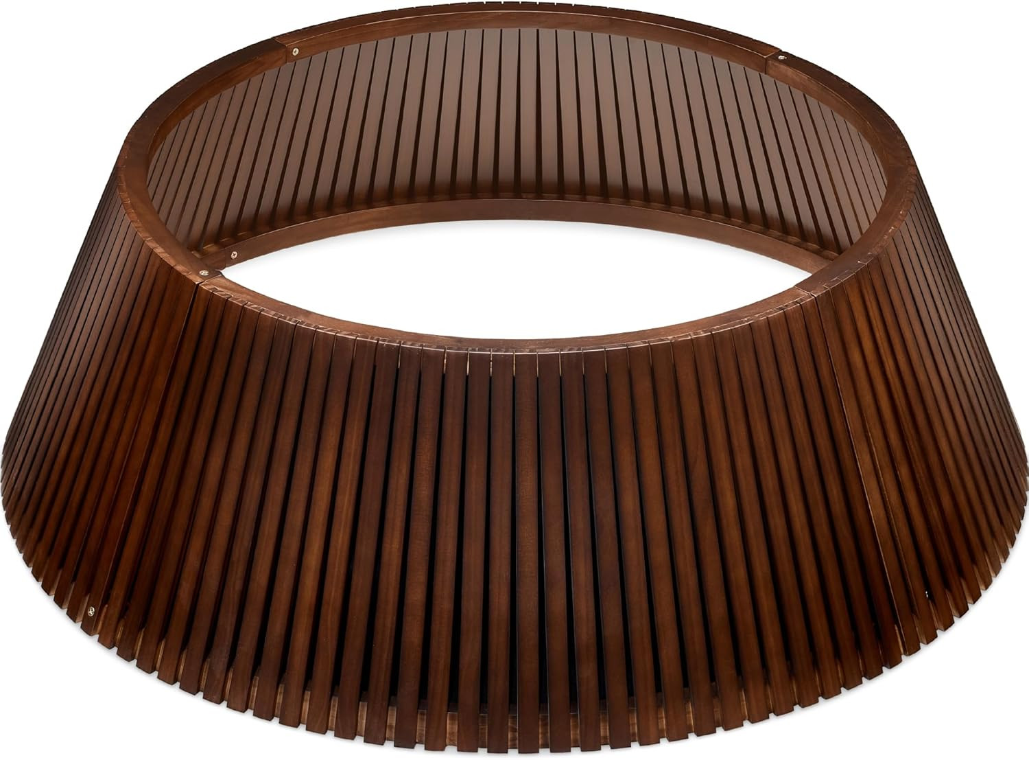 Best Choice Products 42in Christmas Tree Collar, Solid Wood Slatted Tree Skirt Holiday Accessory for Home - Walnut | Amazon (US)
