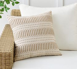 Harbor Textured Striped Outdoor Pillow | Pottery Barn (US)