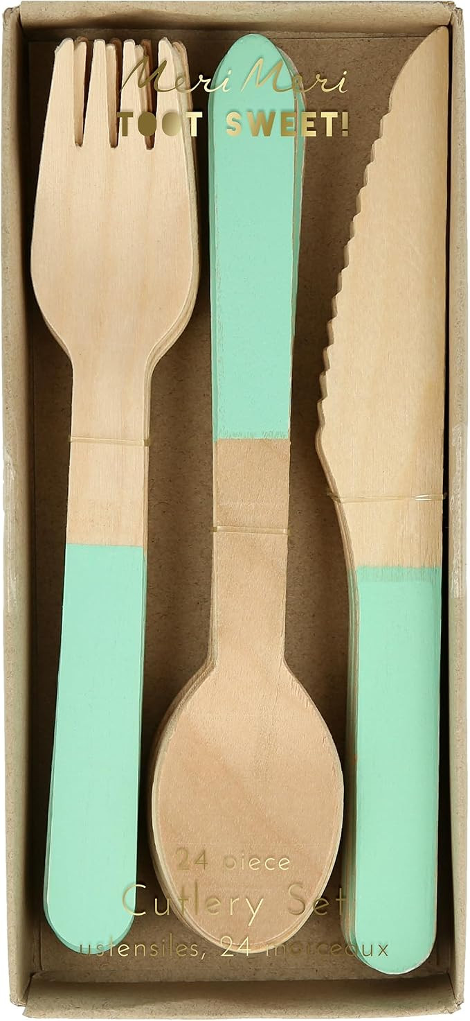 Meri Meri Mint Wooden Cutlery Set | Amazon (US)