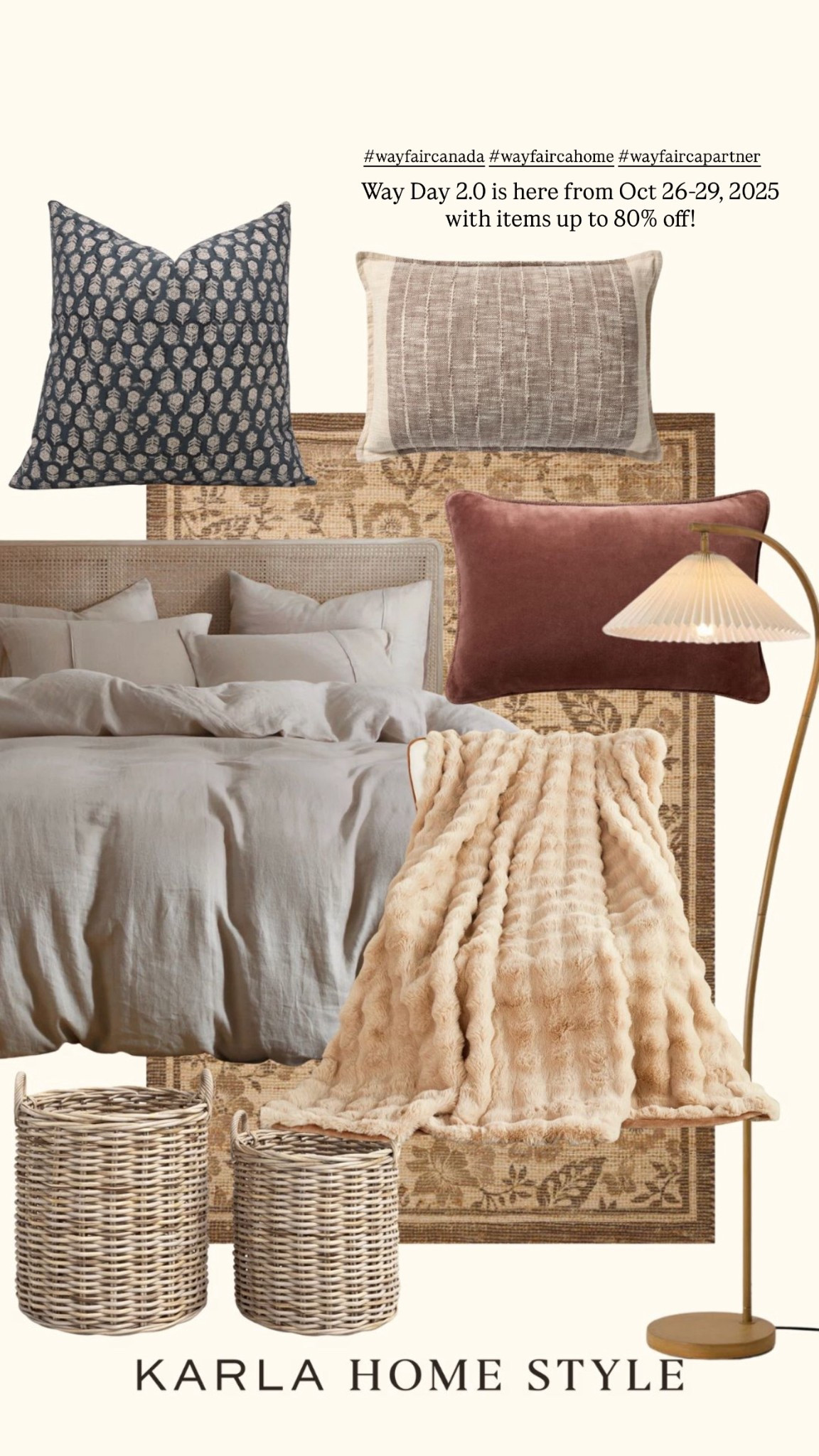 Every season deserves a fresh start, starting with the bedroom, the coziest layers from @wayfaircanada Way Day 2.0 is here from October 26th, 2025-October 29th, 2025 with items up to 80% off and fast shipping! Such a good time to refresh your home! #wayfaircanada #wayfaircahome #wayfaircaparnter 