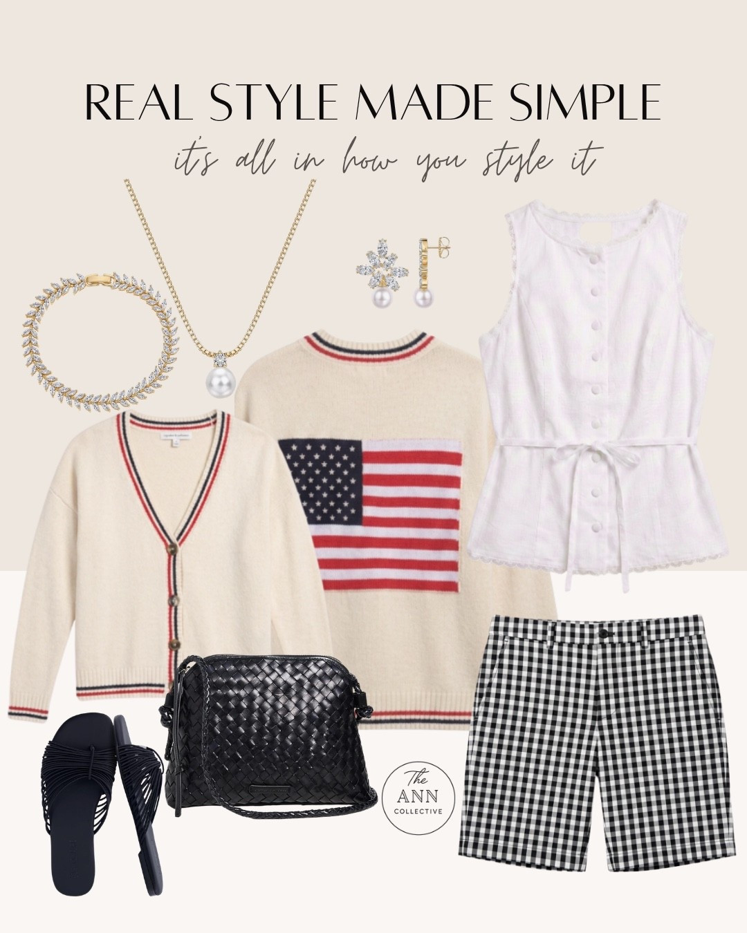 This outfit is built around pieces that work together effortlessly. A classic cardigan, gingham shorts, statement sweater, simple accessories, and comfortable sandals create a look that’s polished, practical, and easy to wear.

I love finding affordable pieces and showing how they can be styled into complete outfits.

It’s not about buying more clothes. It’s about putting the right pieces together.

#LTKStyleTip #LTKFashion #LTKSummer #LTKFindsUnder50 #AffordableStyle #ClassicStyle #EverydayOutfits #tjmaxx #marshalls #bananarepublicfacory