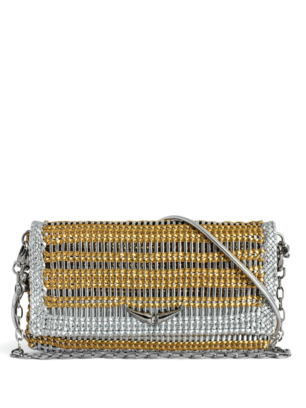 Zadig&Voltaire Medium Rock Eternal Clutch Bag | Silver | FARFETCH | Farfetch Global