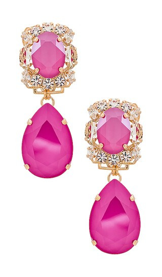 Teardrop Earrings in Pink, Crystal, & Gold | Revolve Clothing (Global)