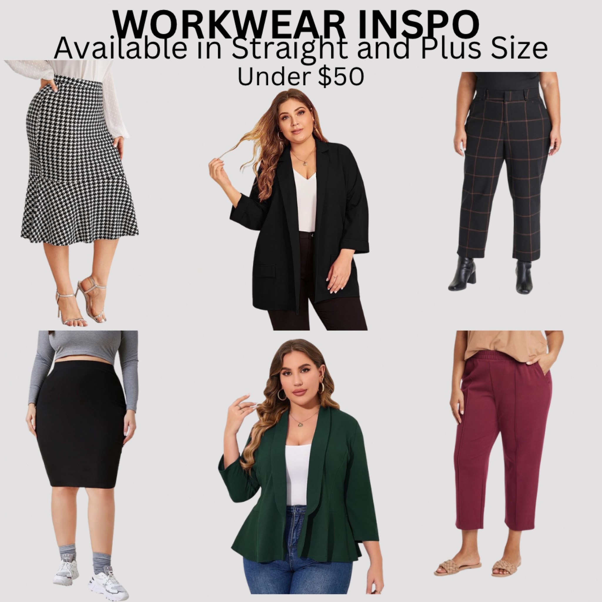Workwear inspo for women. Available in straight and plus sizes. All under $50. Suit separates.  

#LTKcurves #LTKunder50 #LTKworkwear