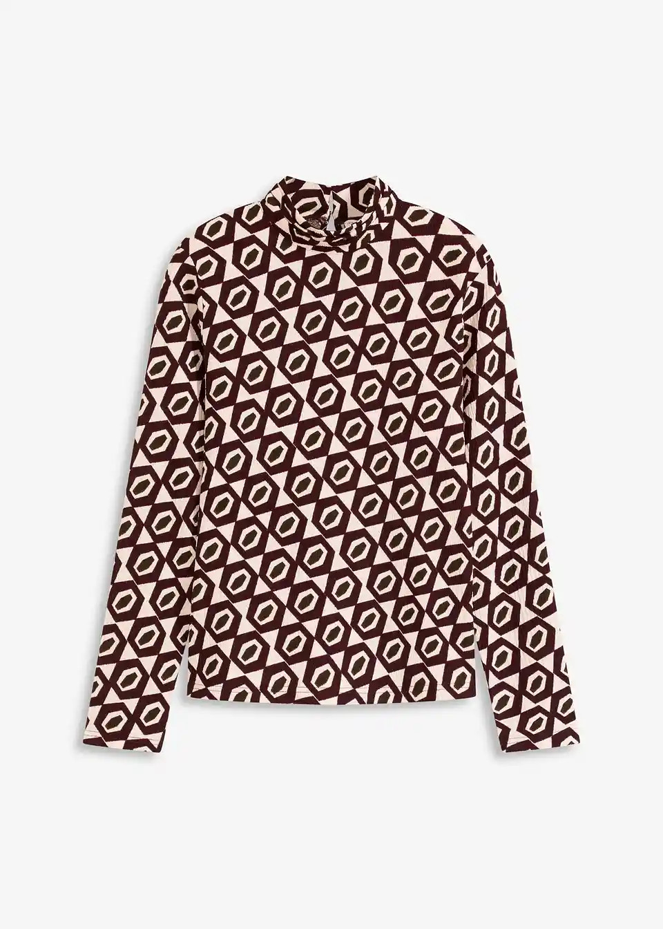 Stehkragenshirt mit Struktur | Bonprix DE