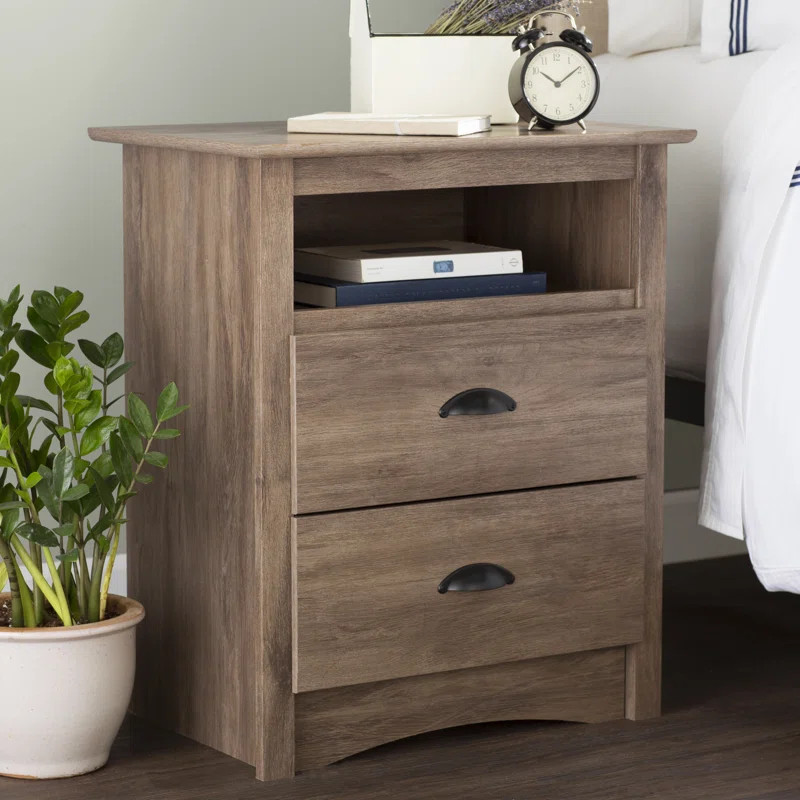 Abhainn 2 - Drawer Nightstand in Drifted Gray | Wayfair North America