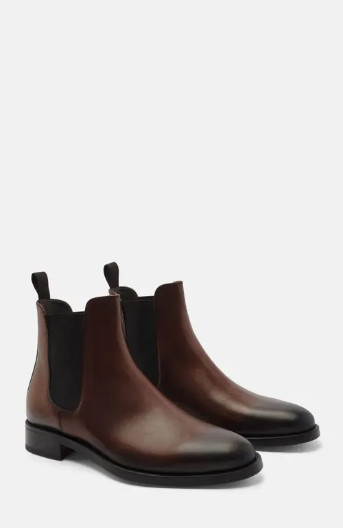 SCAROSSO Enzo Chelsea Boots in Chestnut Calf at Nordstrom, Size 41.5 | Nordstrom