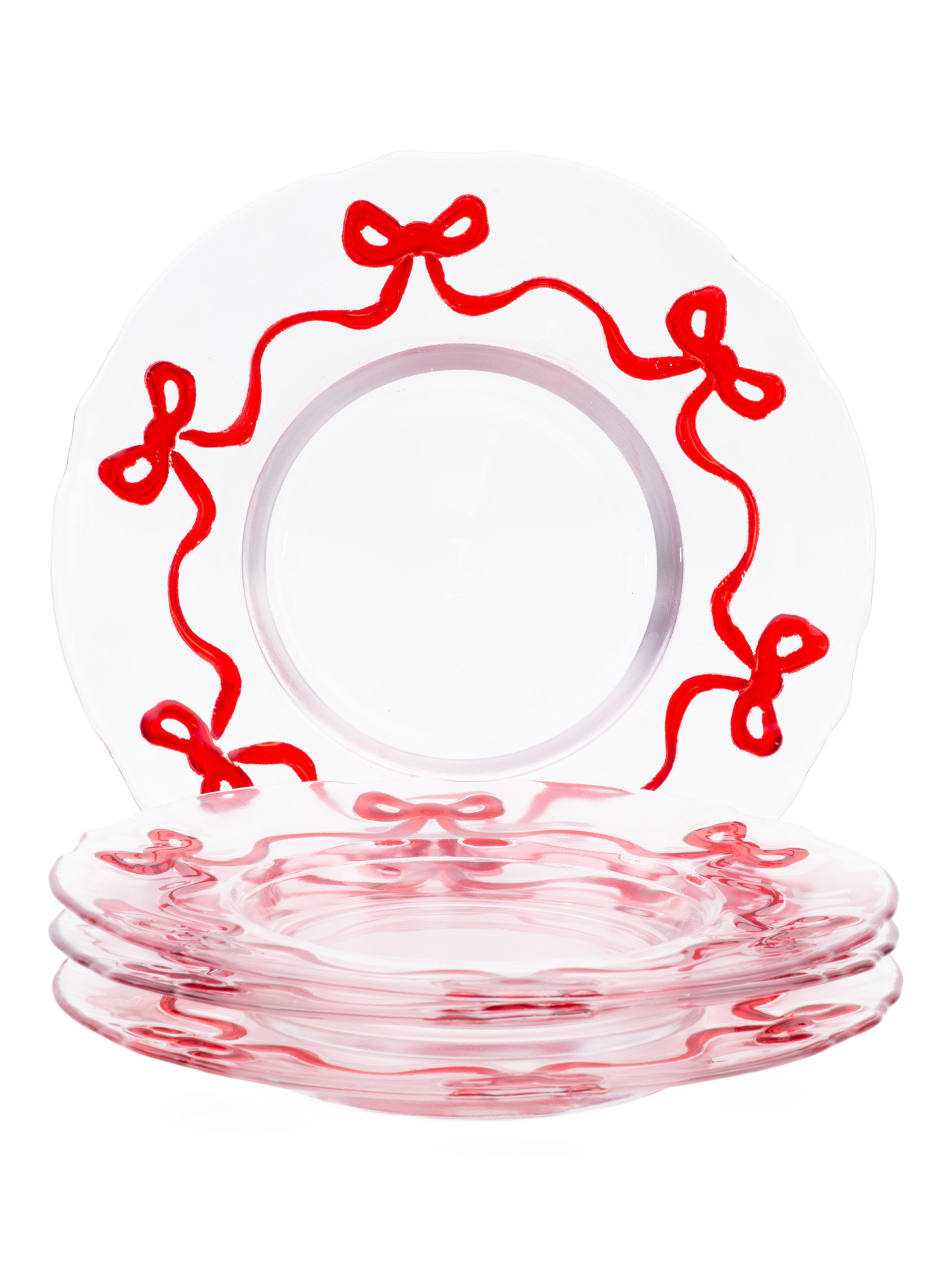 Set Of 4 Bow Ribbon Border Plates | Kitchen & Dining Room | Marshalls | Marshalls