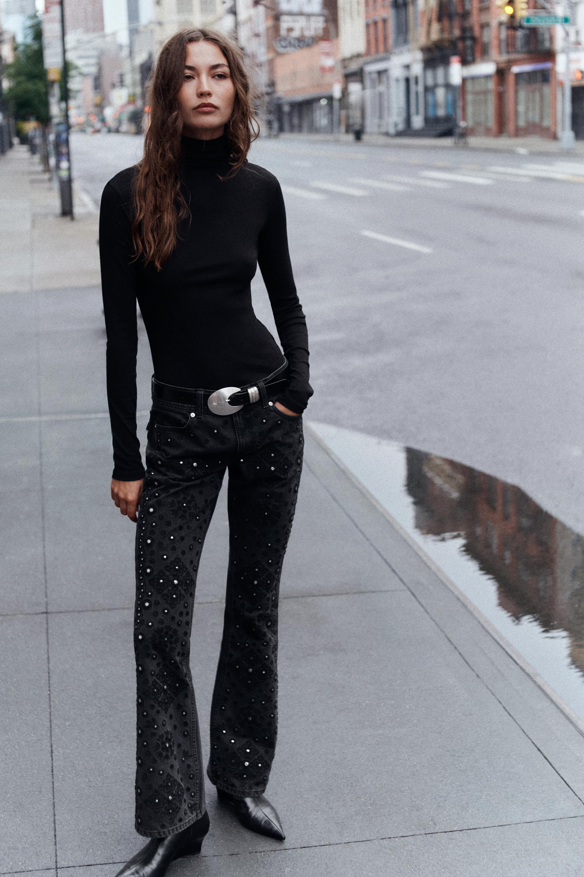 Zara - Turtleneck T-Shirt - Ecru - M - Woman | Zara US