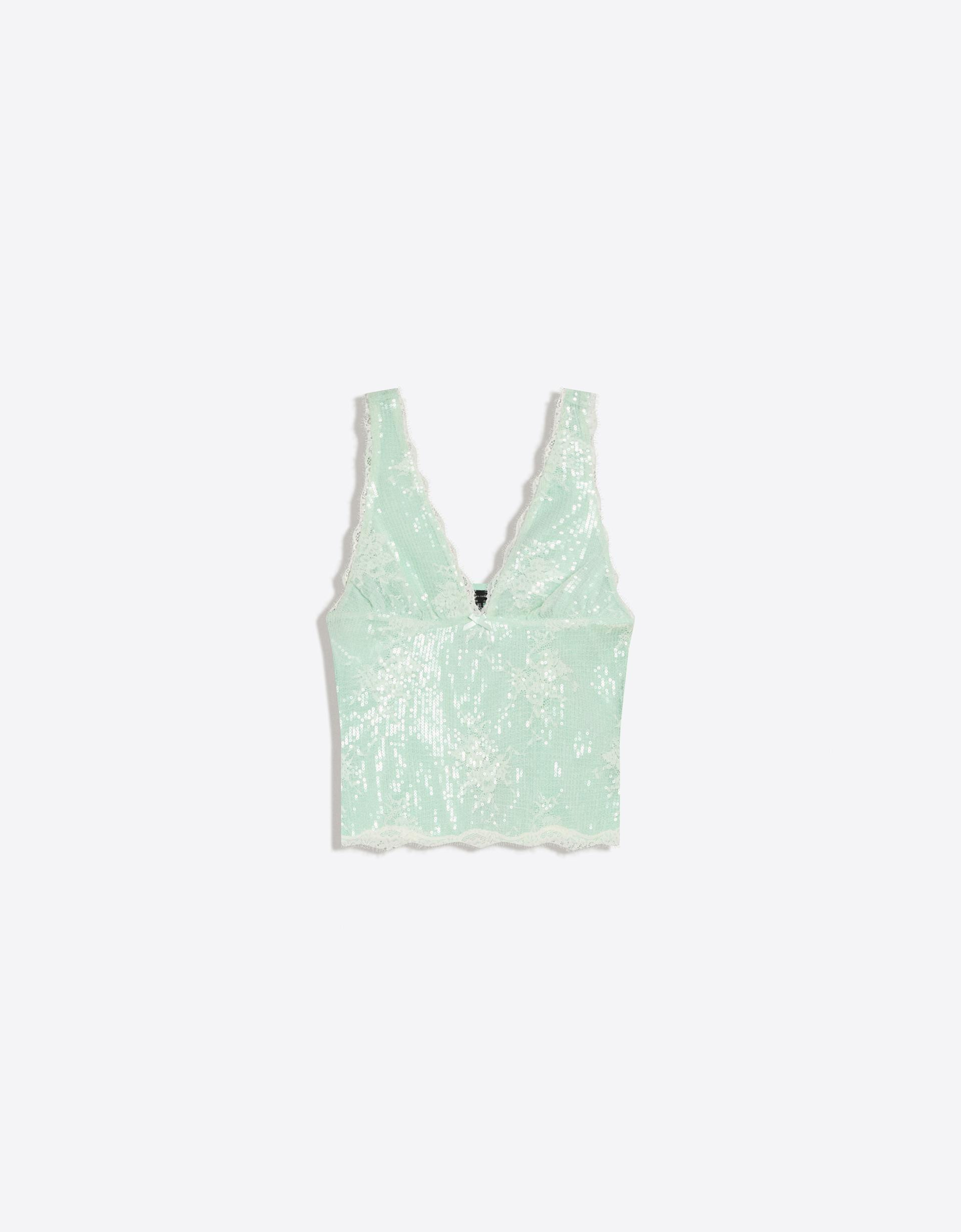 Sequin slip top - Tops and bodysuits - Women | Bershka UK