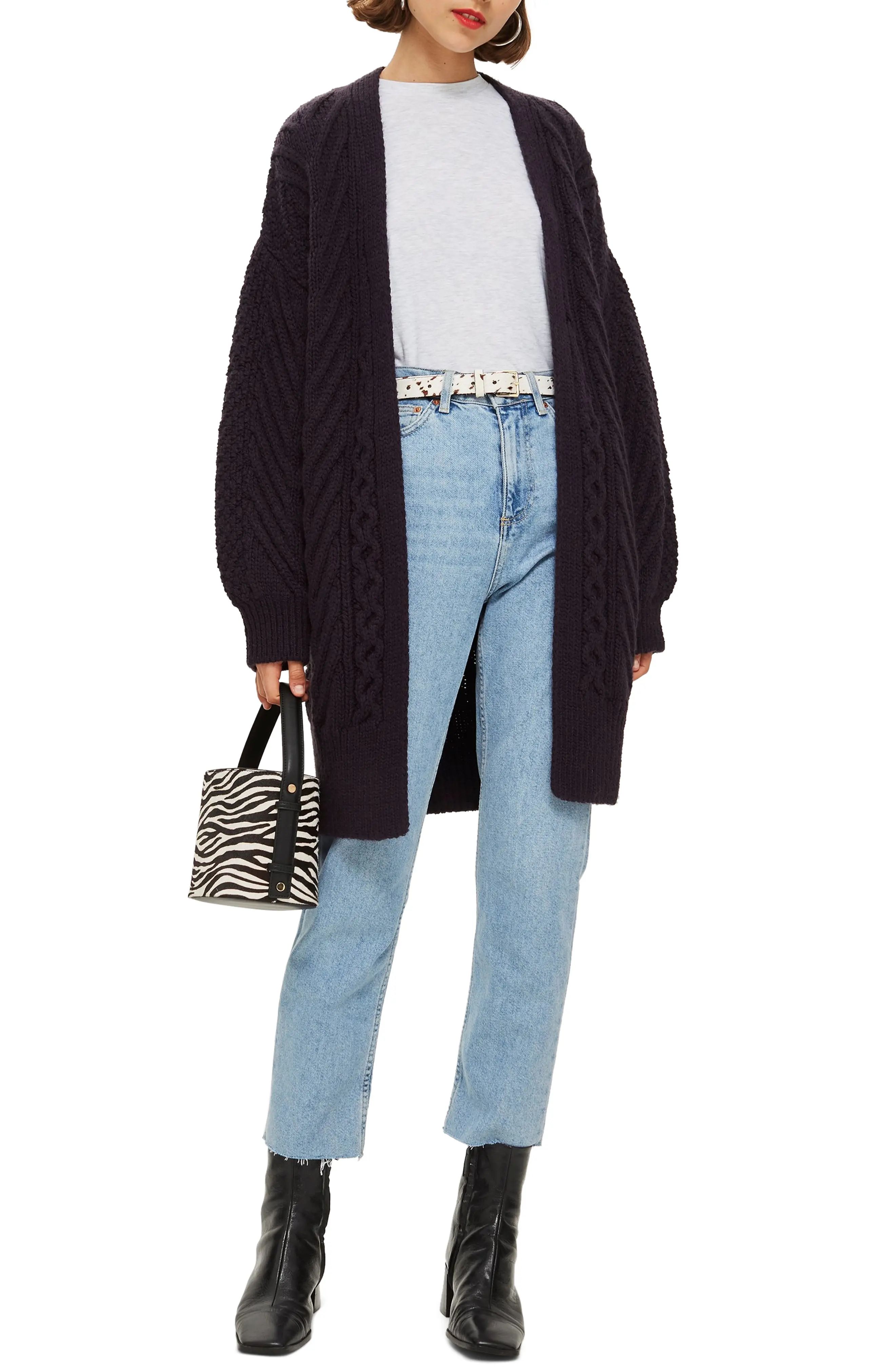 Topshop Long Open Front Cardi | Nordstrom