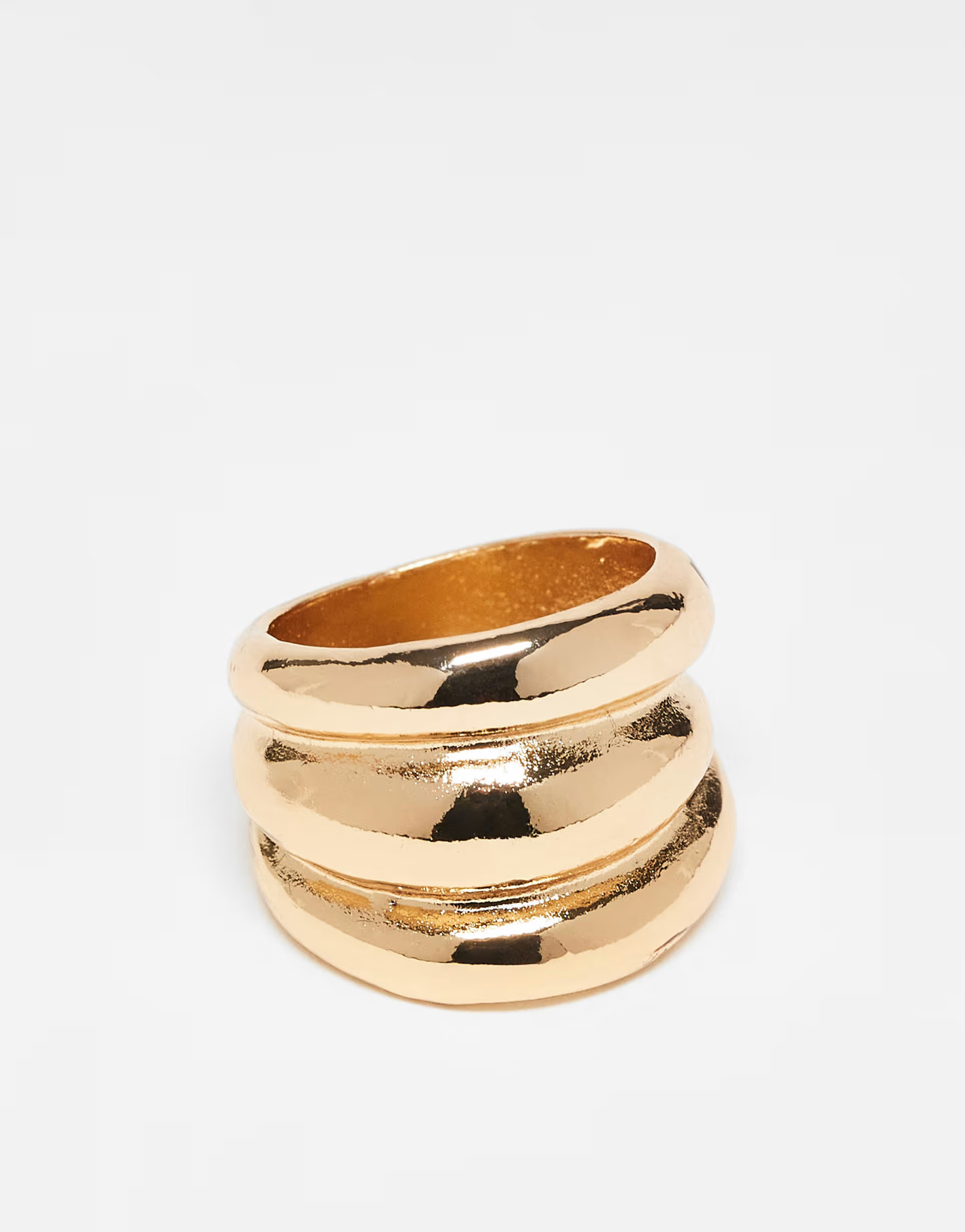 DesignB London ridged chunky ring in gold | ASOS (Global)