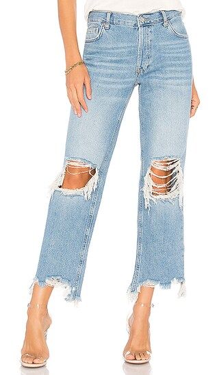 x We The Free Maggie Straight Jean in Light Stone | Revolve Clothing (Global)
