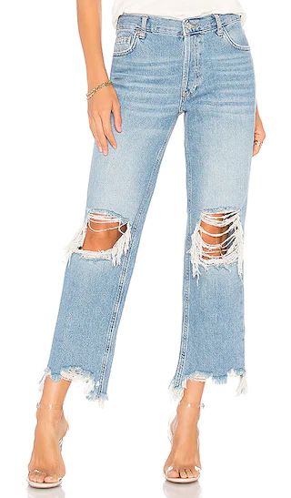 Free People Maggie Straight Jean in Light Denim | Revolve Clothing (Global)