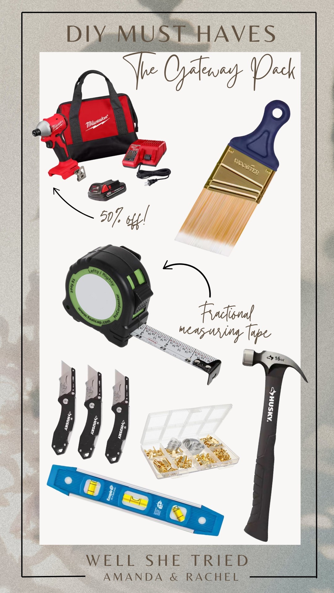 Everything you need to jump start your DIY journey! ✨

#LTKU #LTKFindsUnder50 #LTKHome