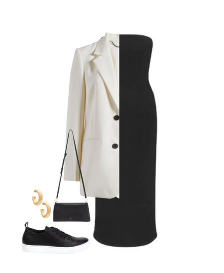 Take this look from work to a night out!
#dress #blazer #shoes #earrings 

#LTKstyletip #LTKworkwear #LTKFind