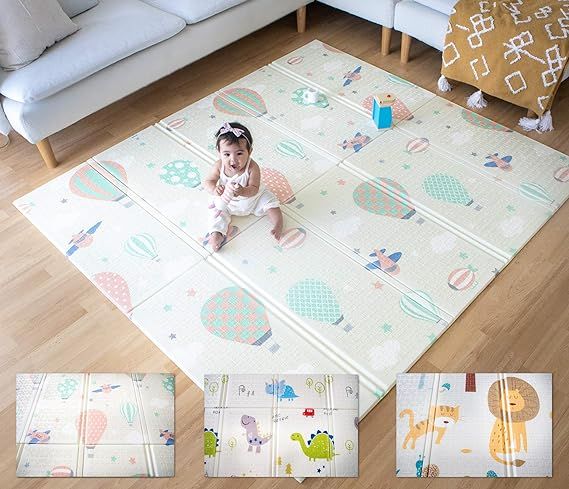 Easy Mat Nontoxic Extra Large Foldable Kids Play Mat Baby Playmat Ballons | Amazon (US)
