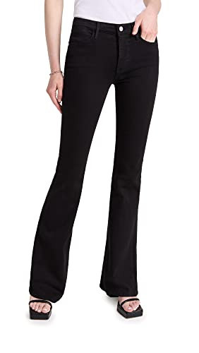 FRAME Women's Le High Flare Jeans, Film Noir, Black, 31 | Amazon (US)