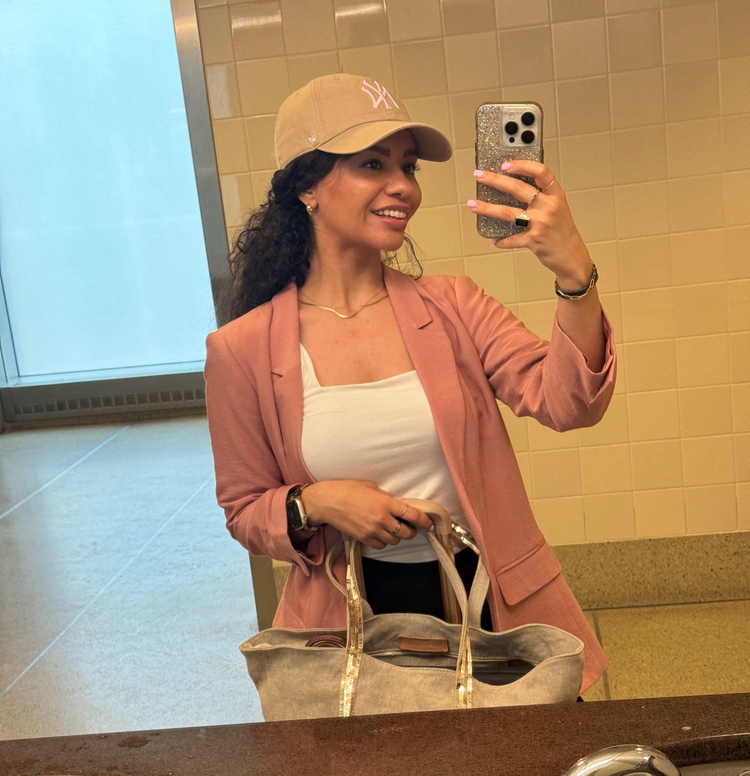 Airport outfit accessories! The blazer is a few years old from Loft. Super chic and comfortable travel outfit- a mix between athleisure and casual.  

#LTKTravel #LTKStyleTip #LTKActive