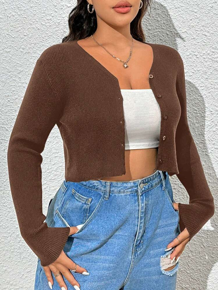 SHEIN EZwear Plus Size Lightweight Thin Knit Cardigan | SHEIN